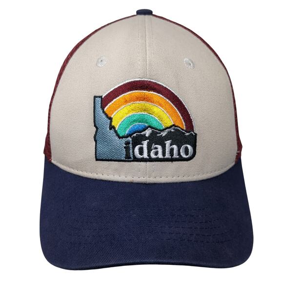 Idaho Rainbow Snapback Trucker Hat Multi One Size Mesh Back Arcadian Outfitters - Picture 1 of 10